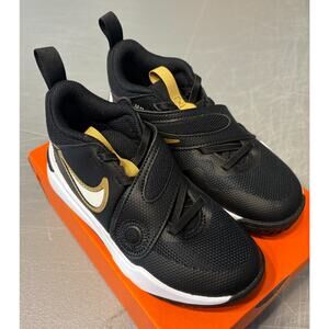 Nike Team Hustle D11 Youth Basketball Shoes Sneaker- Black/Gold Size 12C Child